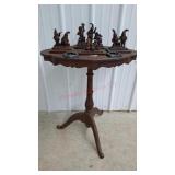 Black Forest ornate Dwarf carved smoke stand with