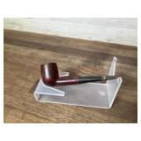 Billard style pipe with vulcanite stem