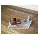 Carved bowl pipe with clear acrylic stem