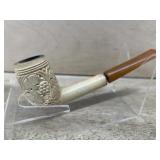 Meerschaum leaf carved pipe with loose stem