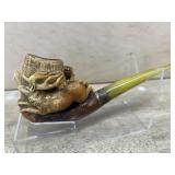 Meerschaum deer pipe with acrylic stem