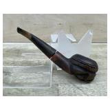 Bullmoose style carved bowl pipe with stem