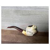 Meerschaum Chinese dog carved pipe with acrylic