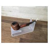 Multi ring carved pipe with vulcanite stem