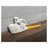 Meerschaum carved pipe with woman figure