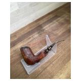 Freehand style carved bowl pipe with acrylic stem