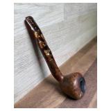 Smooth bowl pipe with crown marked stem