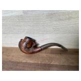 Claw pattern carved pipe with vulcanite stem