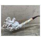 Meerschaum Horse and Rider carved pipe