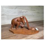 Wood Elephant pipe stand
