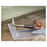 Deer carved bowl pipe with acrylic stem