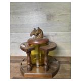 Pipe rack for 10 pipes with amber tobacco jar