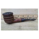 Black forest round bowl carved pipe with
