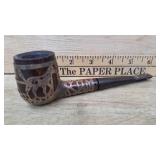 Sterling silver overlay straight stem pipe
