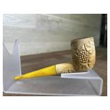 -Meerschaum carved fruit design pipe with a