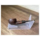 Carved wide bowl pipe with vulcanite stem