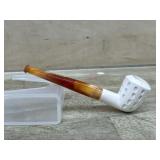 Small white bow Made in Turkey pipe with acrylic