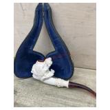 Meerschaum  animal pipe with lined case