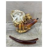 Meerschuam woodsman pipe with broken acrylic stem