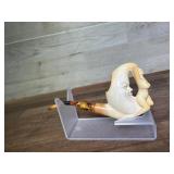 Meerschaum nude woman and moon pipe with fancy