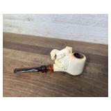 Meerschaum Horse carved pipe w/ acrylic stem and