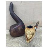 Meerschaum Mythical figure pipe with lined case