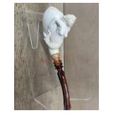 Meerschaum Mermaid carved pipe with brown acrylic