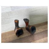 2 carved pipe bowls NO stems