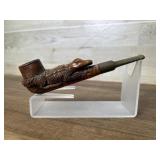 Alligator carved pipe with stem