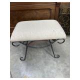Metal base upholstered top bench seat