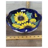 Mexican pottery sunflower bowl