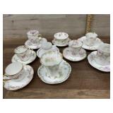 9- Haviland and Bavaria tea cups and saucers