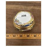 Limoges France gold trim floral ring box