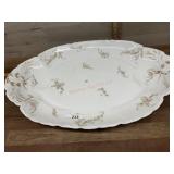 Haviland pink flower meat platter