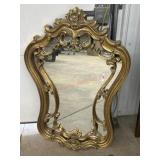 34 inch long gold framed wall mirror
