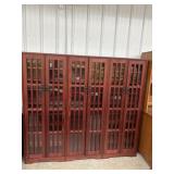 6- Door wood and glass 68 inch cherry finish