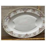 Haviland pink flower meat platter