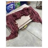 Burgundy curtain of cornice hanger