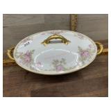 Haviland covered casserole dish pink roses