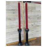 Pair of black candle sticks