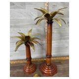 Decorator palm tree candle sticks (damage on 1)