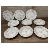 8- Various pattern Haviland dessert plates