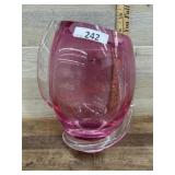 Pink art glass vase