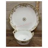 Hand painted Nippon bowl and Noritake pickle bowl