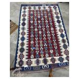 45x70 Red and blue southwest design throw rug