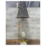 Tall pineapple table lamp with brown and black