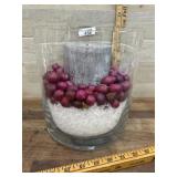 Large crystal bowl with candle