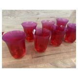 7- red Bar glasses