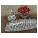 Press cut relish tray, crystal bowl of