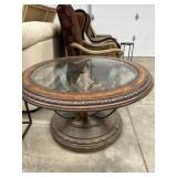 40 inch round glass top pedestal coffee table
